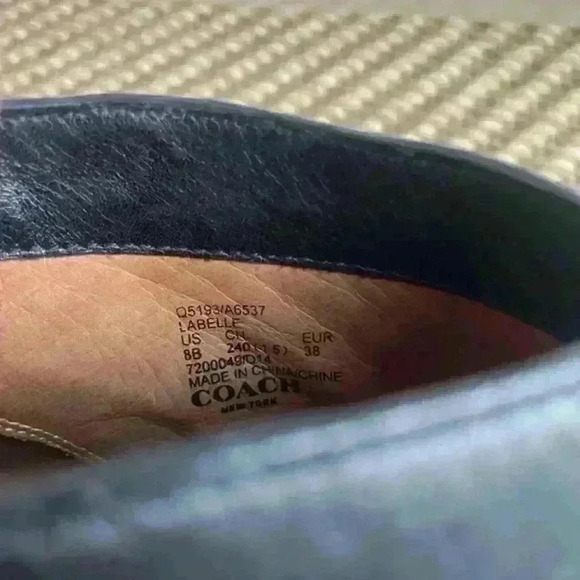 Coach Black Polished calf leather open toe bootie Ankle Zip close size 8 - Picture 11 of 11